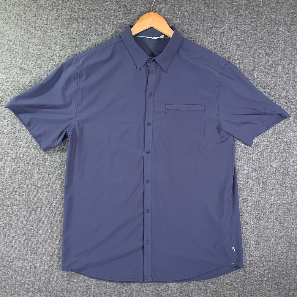 Cotopaxi Shirt Men 2XL Cambio Blue Button Up Performance Stretch Outdoor Camping
